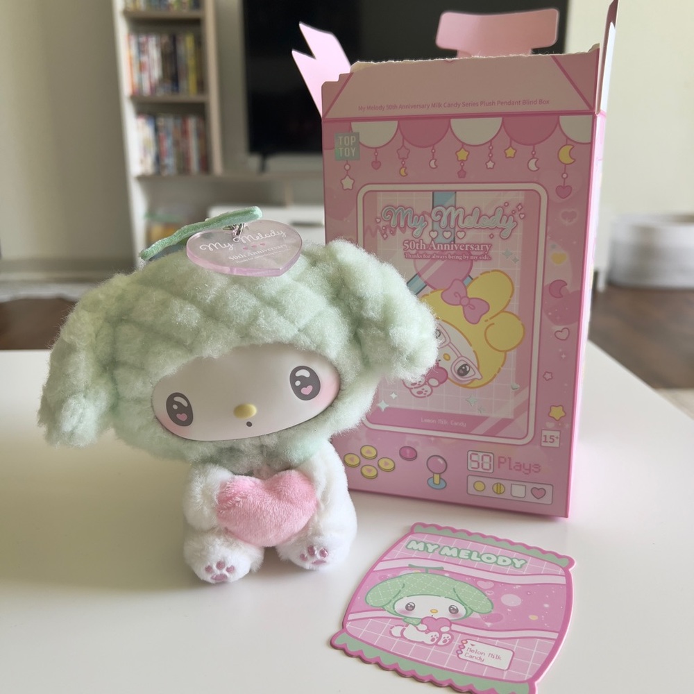 NEW Top Toy Sanrio My Melody 50th Anniversary Milk Candy Plush Pendant Blind Box